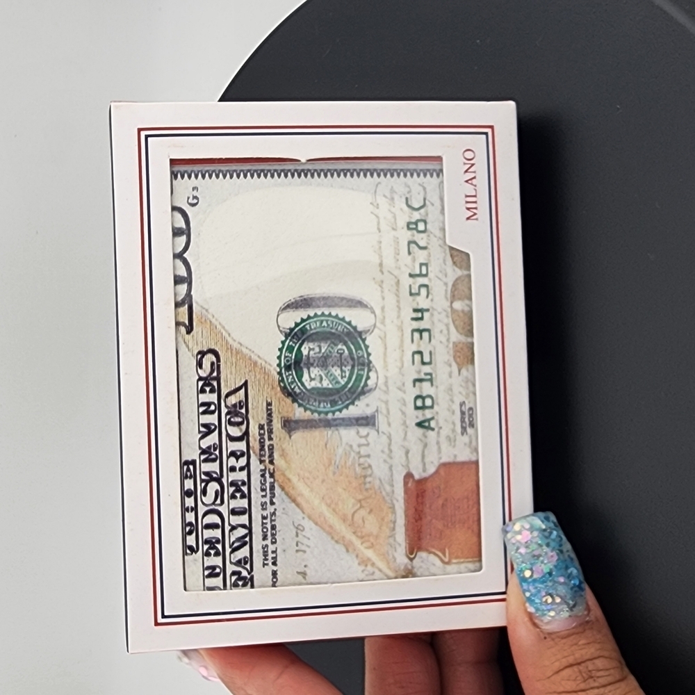 Milano Currency Print Wallet with Blue and White Design